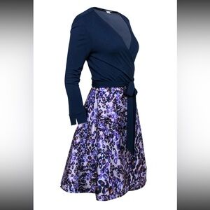 Diane Von Furstenberg 6 Amelia Floral Print Wrap Dress